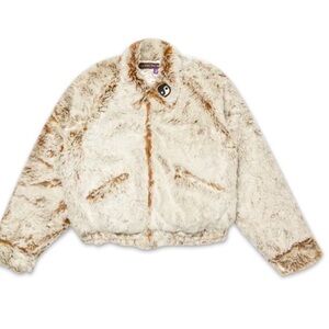 Cactus Plant Flea Market Sasquatch Fur Jacket "Cream" Size 3 (Large)